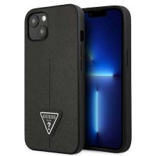 Guess GUHCP14MPSATLK iPhone 14 Plus 6,7&quot; fekete keménytok SaffianoTriangle Logó tok és táska
