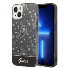 Guess GUHCP14SHGBNHK iPhone 14 / 15 / 13 6.1&quot; fekete keménytok Bandana paisley tok és táska