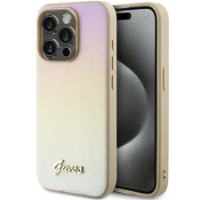 Guess GUHCP15LPSAIRSD Saffiano Iridescent Script tok iPhone 15 Pro - arany tok és táska