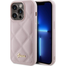 Guess GUHCP15LPSQSQSP Quilted Metal Logo Tok iPhone 15 Pro - Rózsaszín (GUE003104) tok és táska