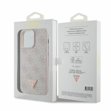 Guess GUHCP15XP4TDPP PU Leather 4G Triangle Strass tok iPhone 15 Pro Max - rózsaszín tok és táska