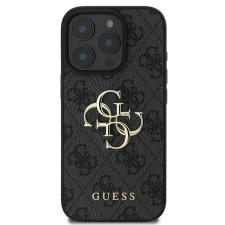 Guess GUHCP16L4GMGGR 4G PU Big Logo tok iPhone 16 Pro - fekete tok és táska