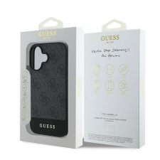 Guess GUHCP16MG4GLGR 4G Bottom Stripe tok iPhone 16 Plus - fekete tok és táska