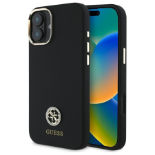 Guess GUHCP16SM4DGPK Silicone Logo Strass 4G keménytok iPhone 16 - fekete tok és táska