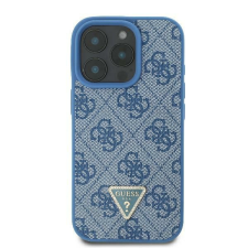 Guess GUHCP16SP4TDSCPB Leather Metal Logo Strass Crossbody keménytok iPhone 16 - kék tok és táska