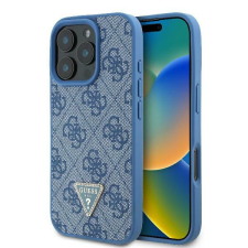 Guess GUHCP16XP4TDPB Leather 4G Triangle Strass keménytok iPhone 16 Pro Max - kék tok és táska