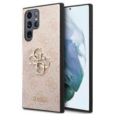 Guess GUHCS22L4GMGPI S908 S22 Ultra rózsaszín 4G nagy fém logós keménytok tok és táska