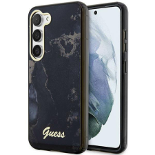 Guess GUHCS23SHTMRSK Samsung Galaxy S23 S911 fekete keménytok Golden Marble Collection tok és táska