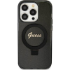 Guess GUHMN61HRSGSK iPhone 11 6.1" Fekete Kemény Tok Ring Stand Script Glitter Magsafe (GUE003414)
