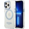 Guess GUHMP13LHTRMB iPhone 13 Pro / 13 6,1" Kék Keménytok Fém Kontúrral Magsafe (GUE002513)