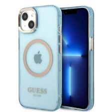 Guess GUHMP13MHTCMB iPhone 13 6,1" kék keménytok arany kontúrú áttetsző MagSafe tok és táska