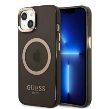 Guess GUHMP13MHTCMK iPhone 13 6,1" fekete keménytok Arany kontúrú áttetsző MagSafe tok és táska