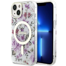 Guess GUHMP14MHCFWST iPhone 14 Plus 6.7" átlátszó keménytok Flower MagSafe tok és táska