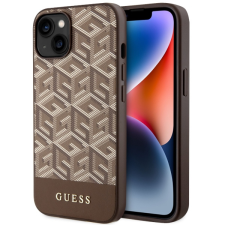 Guess GUHMP14MHGCFSEW iPhone 14 Plus 6,7&quot; barna keménytok GCube Stripes MagSafe tok és táska