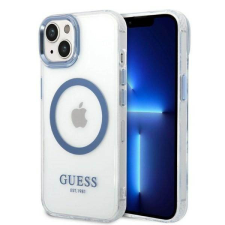 Guess GUHMP14MHTRMB iPhone 14 Plus 6,7&quot; kék keménytok fémkontúrú Magsafe tok tok és táska