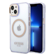 Guess GUHMP14SHTCMU iPhone 14 6,1&quot; lila keménytok Aranykontúrú, áttetsző MagSafe tok és táska