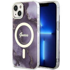Guess GUHMP14SHTMRSU iPhone 14 6,1" lila/lila keménytok Golden Marble MagSafe tok és táska