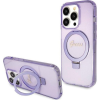 Guess GUHMP14XHRSGSU iPhone 14 Pro Max 6.7" Lila Kemény Tok Ring Stand Script Glitter Magsafe (GUE003427)