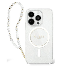 Guess GUHMP16LHGCRELST IML Glitter With Pearl Strap MagSafe keménytok iPhone 16 Pro - átlátszó tok és táska