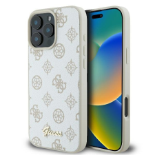Guess GUHMP16LPGPYSH Peony Script Logo MagSafe keménytok iPhone 16 Pro - fehér tok és táska