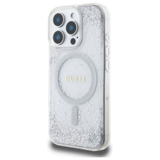 Guess GUHMP16LRGRGES Resin Gradient Glitter MagSafe-kompatibilis tok iPhone 16 Pro - ezüst színű tok és táska