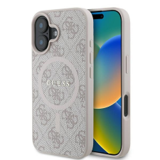 Guess GUHMP16MG4GFRP 4G Ring Classic Logo MagSafe keménytok iPhone 16 Plus - rózsaszín tok és táska