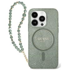 Guess GUHMP16MHGCRELSA IML Glitter With Pearl Strap MagSafe keménytok iPhone 16 Plus - zöld tok és táska