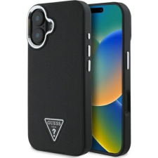 Guess GUHMP16MPGTSPSK Grained Triangle Magsafe-Kompatibilis Keménytok iPhone 16 Plus - Fekete (GUHMP16MPGTSPSK) tok és táska