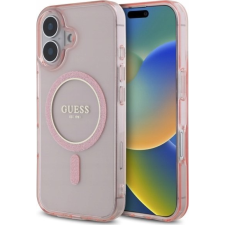 Guess GUHMP16SHFGEREP IML Glitter Circle Magsafe-Kompatibilis Keménytok iPhone 16 - Rózsaszín (GUHMP16SHFGEREP) tok és táska