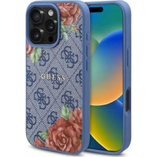 Guess GUHMP16SP4ROPEMCB 4G Flowers Print Magsafe-Kompatibilis Tok iPhone 16 - Kék (3666339350390) tok és táska