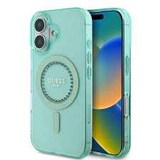 Guess GUHMP16SPFTDTEN IML Rhinestones MagSafe keménytok iPhone 16 - zöld tok és táska