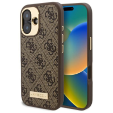Guess GUHMP16SU4GPRW 4G Logo Plate MagSafe keménytok iPhone 16 - barna tok és táska