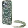 Guess GUHMP16XHCPOFPA IML Flowers Allover Electro With Pearl Strap Magsafe-Kompatibilis Tok iPhone 16 Pro Max - Zöld (GUE4195)