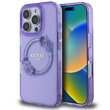 Guess GUHMP16XHFWFCU IML Flowers Wreath MagSafe keménytok iPhone 16 Pro Max - lila tok és táska