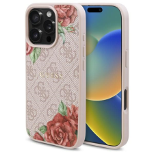 Guess GUHMP16XP4ROPEMCP 4G Flowers Print MagSafe-kompatibilis tok iPhone 16 Pro Max - rózsaszín tok és táska