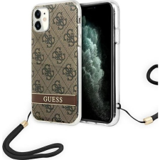 Guess GUOHCN61H4STW iPhone 11 Barna 4G Print Strap Keménytok (GUE1814BR) tok és táska