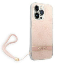 Guess GUOHCP14LH4STP iPhone 14 Pro 6,1" rózsaszín 4G Print Strap keménytok tok és táska