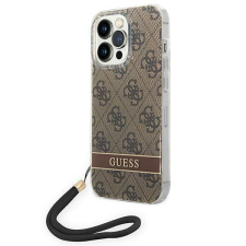 Guess GUOHCP14LH4STW iPhone 14 Pro 6,1" barna 4G Print Strap keménytok tok és táska