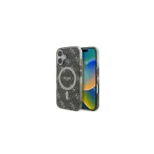 Guess IML 4G Background iPhone 16 MagSafe kemény hátlap tok, barna GUHMP16SH4DTEW tok és táska