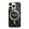 Guess IML 4G MagSafe iPhone 16 Pro Max MagSafe kemény hátlap tok, fekete GUHMP16XH4STK