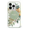 Guess IML Flower &amp; Tonal Circle iPhone 16 Pro kemény hátlap tok, zöld GUHMP16LHFWBDCEN