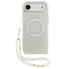 Guess IML Flowers Allover Strap Apple iPhone Air (2025) MagSafe hátlap tok, fehér tok és táska