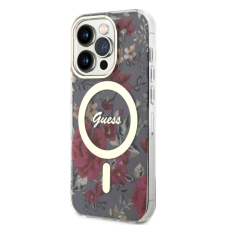 Guess IML Flowers MagSafe Apple iPhone 14 Pro hátlap tok, khaki tok és táska