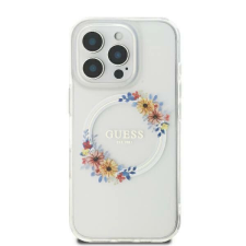 Guess IML Flowers Wreath MagSafe tok iPhone 16 - átlátszó tok és táska