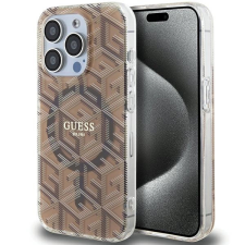 Guess IML GCube MagSafe tok iPhone 15 Pro Max készülékhez - barna tok és táska