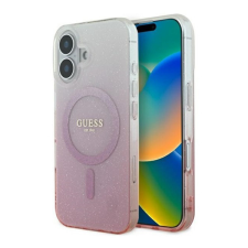 Guess IML Glitter Gradient iPhone 16 MagSafe kemény hátlap tok, rózsaszín GUHMP16SHGRCELP tok és táska