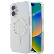 Guess IML Glitter Ring MagSafe tok iPhone 16 készülékhez átlátszó tok és táska