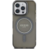 Guess IML Glitter Ring MagSafe Zadní Kryt pro iPhone 16 Pro Black
