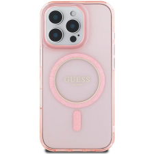 Guess IML Glitter Ring MagSafe Zadní Kryt pro iPhone 16 Pro Pink tok és táska