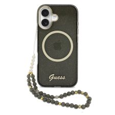 Guess IML Glitter Script Strap MagSafe tok iPhone 17 készülékhez fekete tok és táska